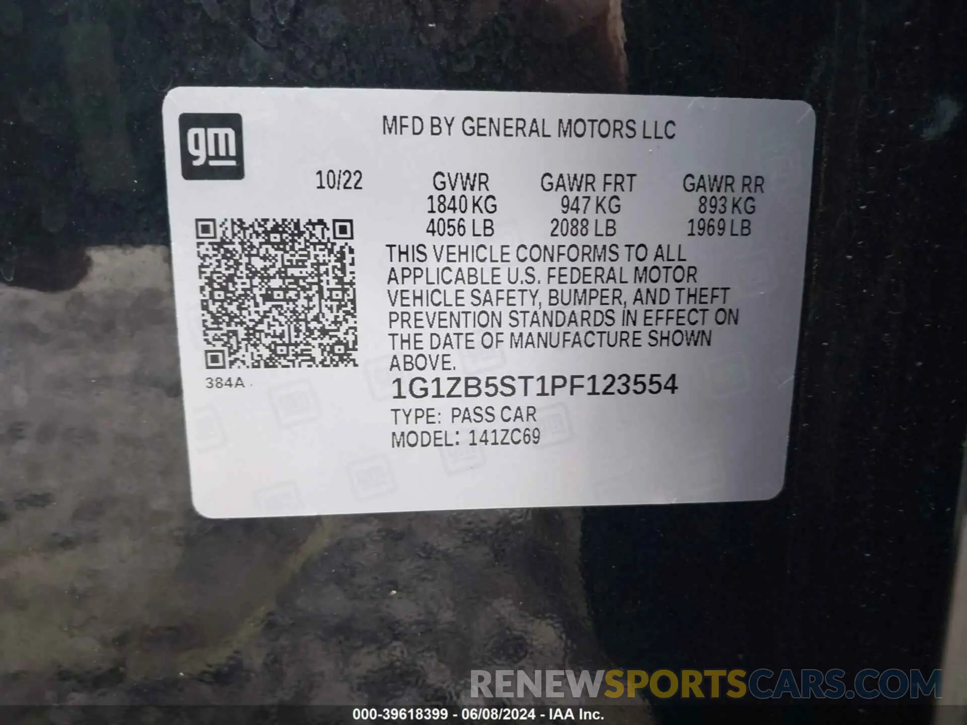 9 Photograph of a damaged car 1G1ZB5ST1PF123554 CHEVROLET MALIBU 2023