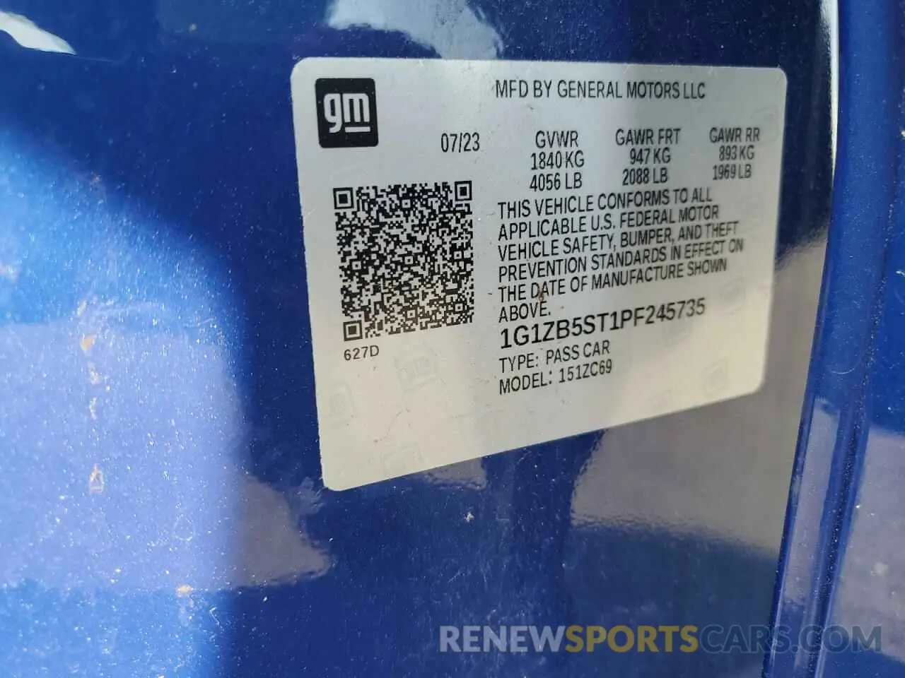 12 Photograph of a damaged car 1G1ZB5ST1PF245735 CHEVROLET MALIBU 2023