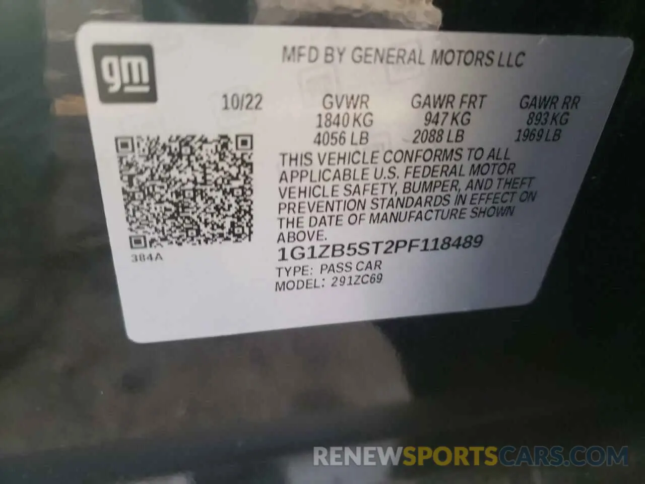 12 Photograph of a damaged car 1G1ZB5ST2PF118489 CHEVROLET MALIBU 2023
