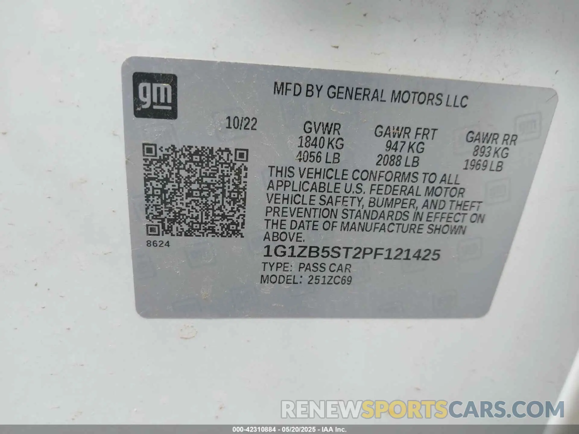 9 Photograph of a damaged car 1G1ZB5ST2PF121425 CHEVROLET MALIBU 2023