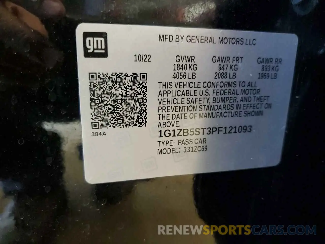 12 Photograph of a damaged car 1G1ZB5ST3PF121093 CHEVROLET MALIBU 2023
