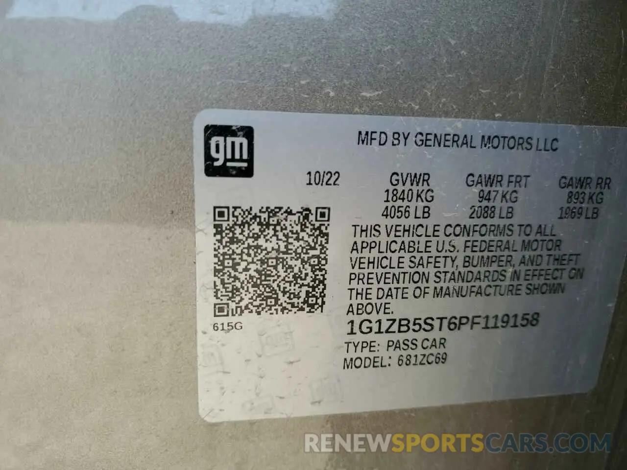 12 Photograph of a damaged car 1G1ZB5ST6PF119158 CHEVROLET MALIBU 2023