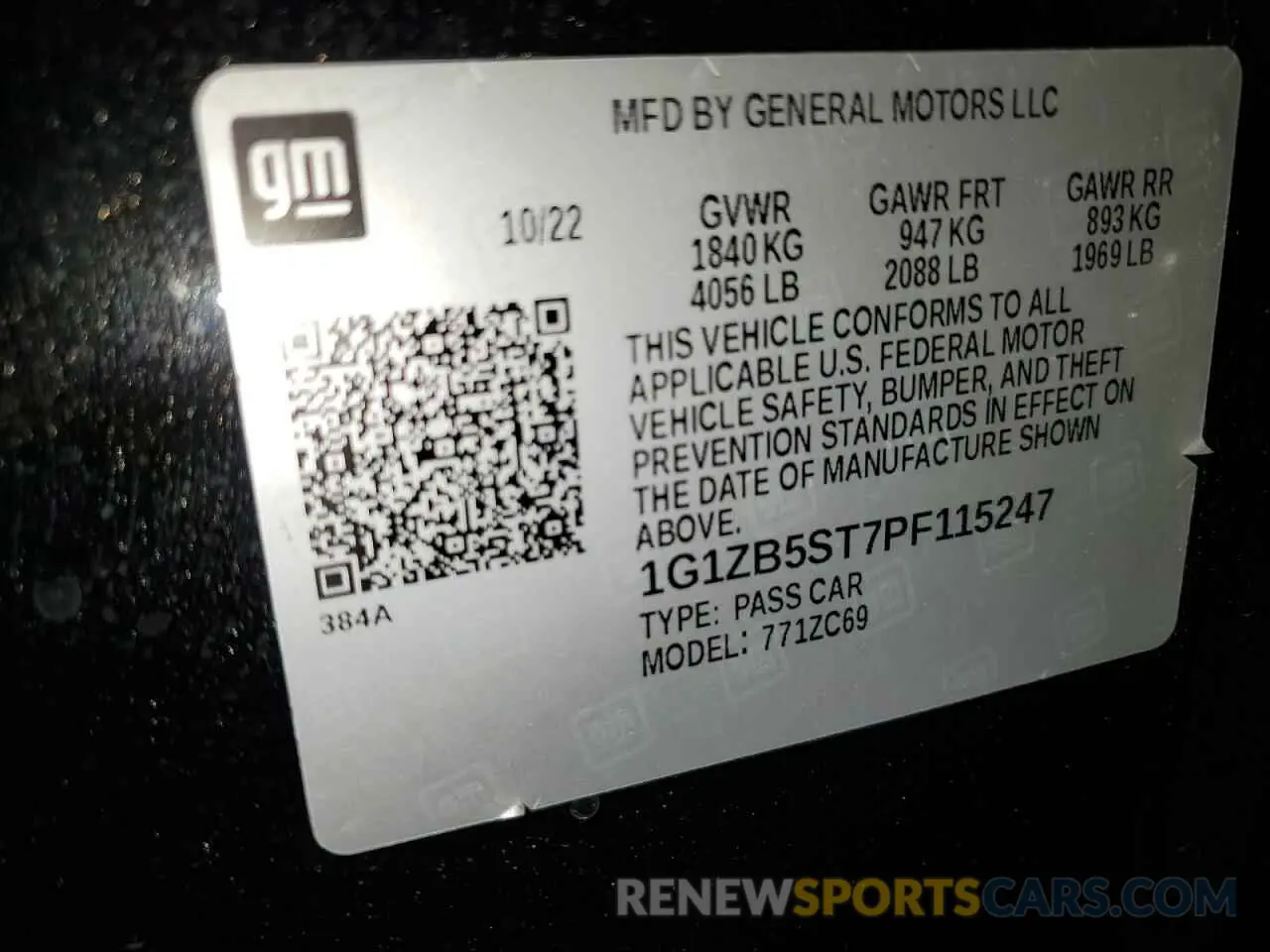 13 Photograph of a damaged car 1G1ZB5ST7PF115247 CHEVROLET MALIBU 2023