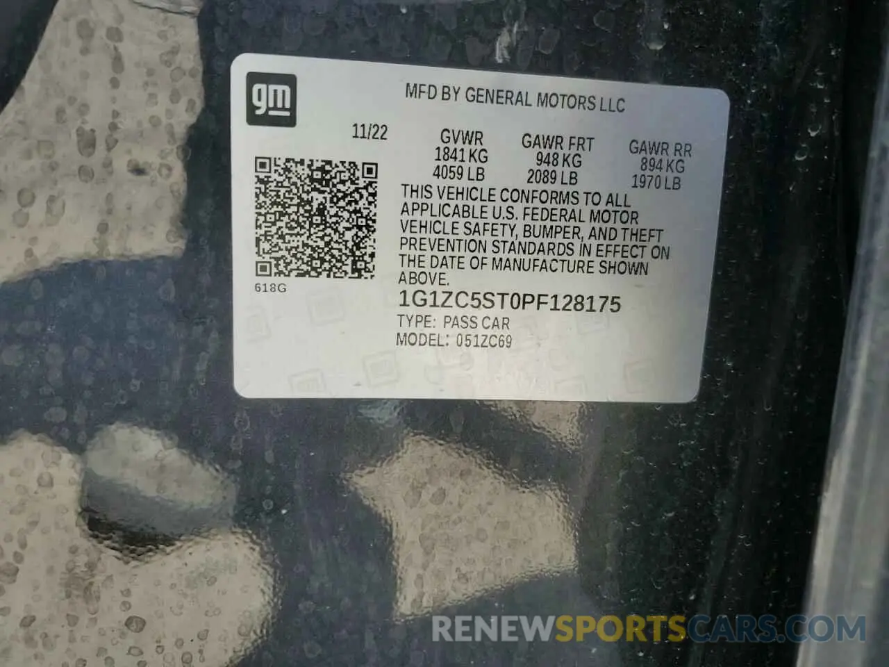 12 Photograph of a damaged car 1G1ZC5ST0PF128175 CHEVROLET MALIBU 2023