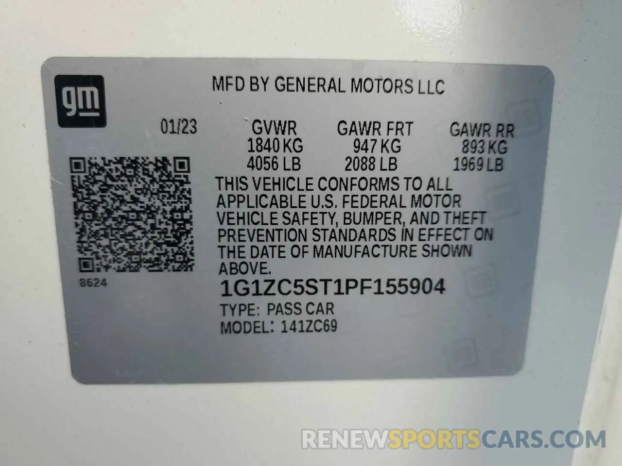 12 Photograph of a damaged car 1G1ZC5ST1PF155904 CHEVROLET MALIBU 2023