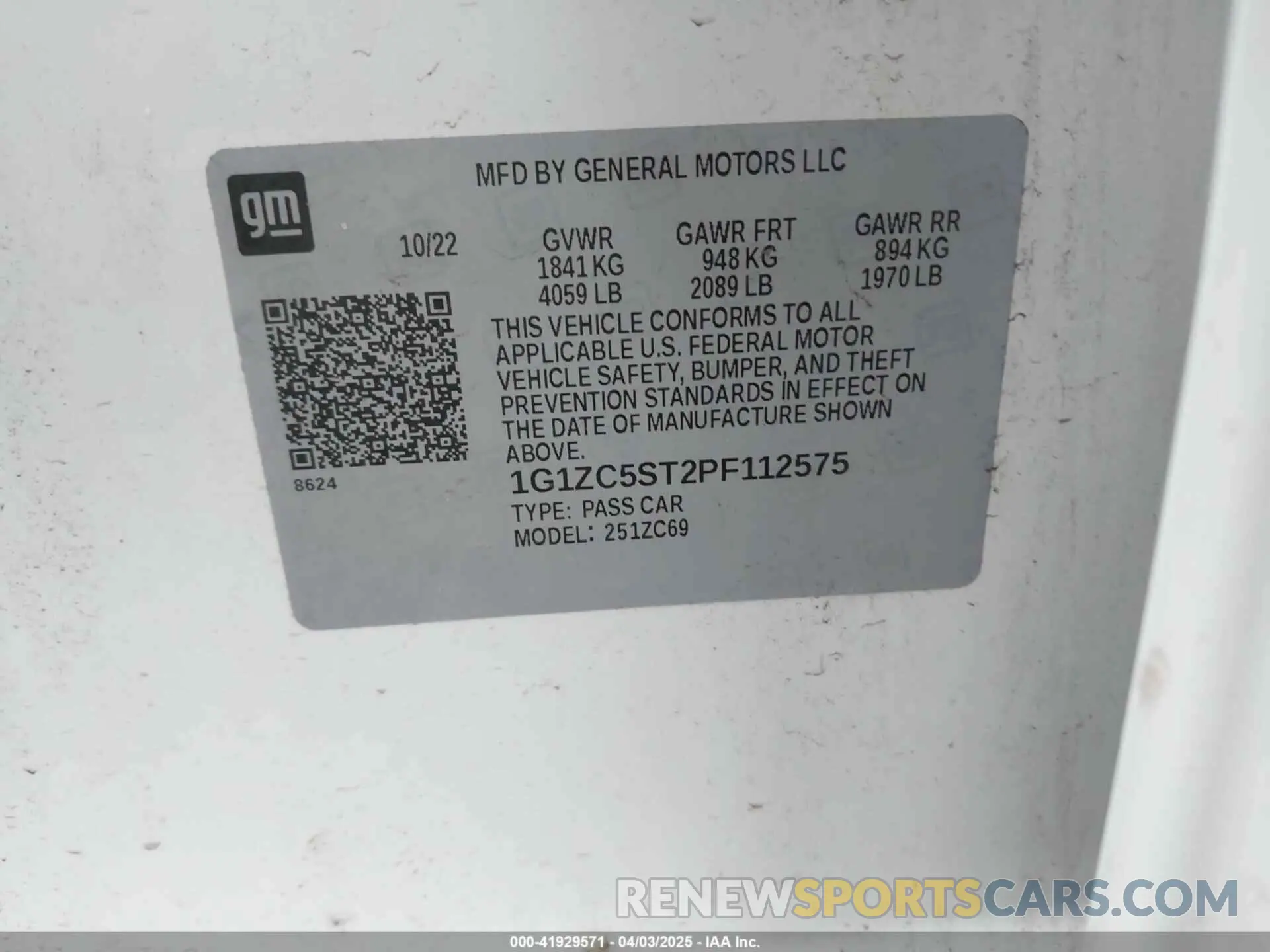 9 Photograph of a damaged car 1G1ZC5ST2PF112575 CHEVROLET MALIBU 2023