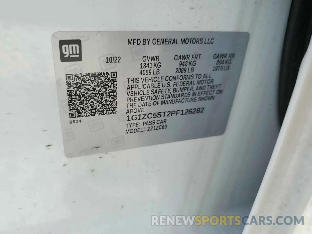 13 Photograph of a damaged car 1G1ZC5ST2PF126282 CHEVROLET MALIBU 2023