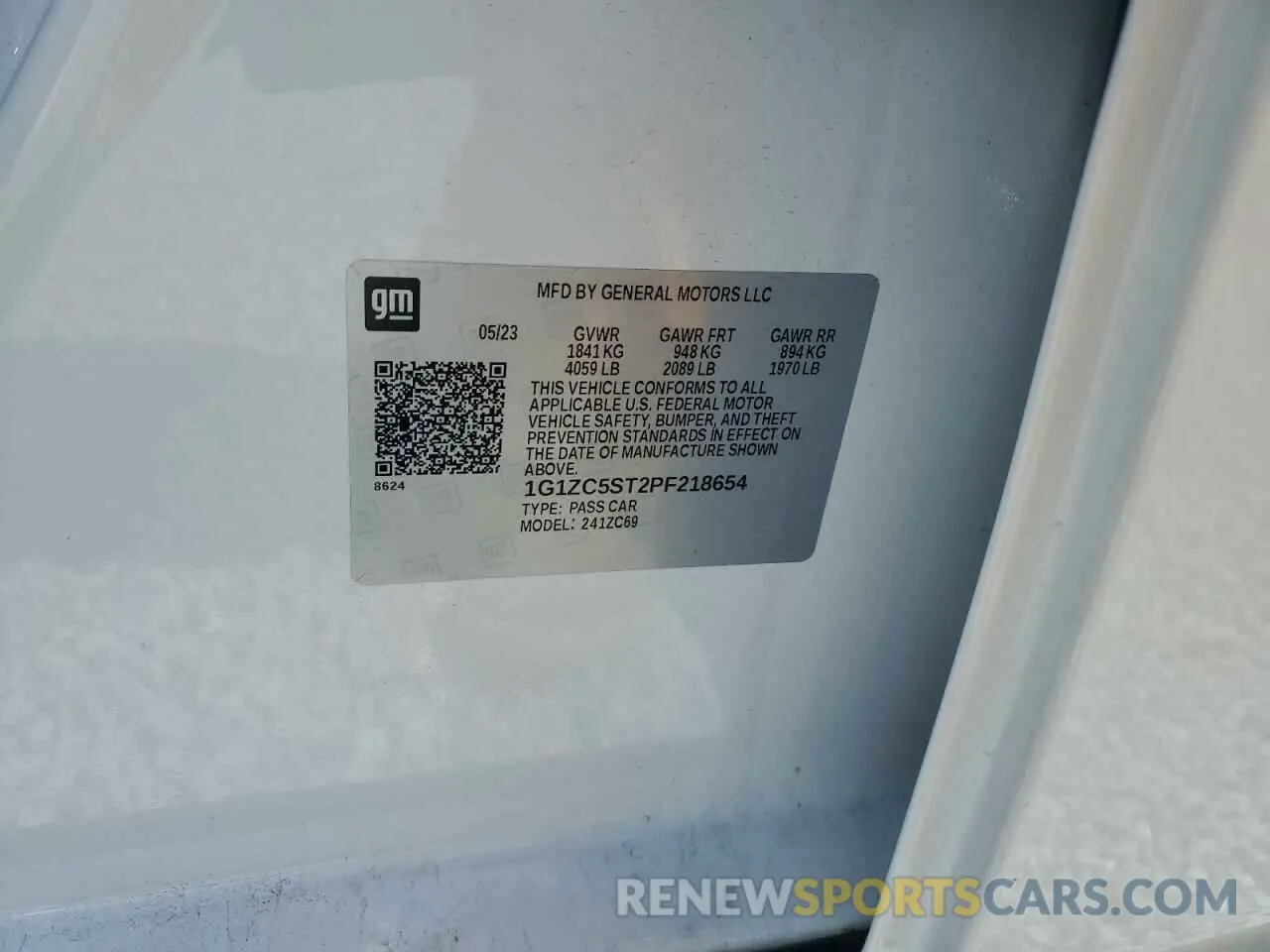 13 Photograph of a damaged car 1G1ZC5ST2PF218654 CHEVROLET MALIBU 2023