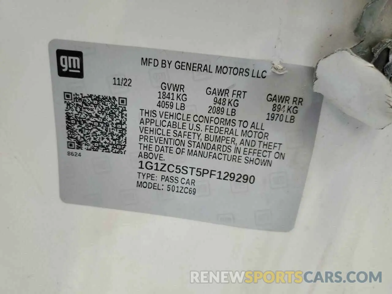 13 Photograph of a damaged car 1G1ZC5ST5PF129290 CHEVROLET MALIBU 2023