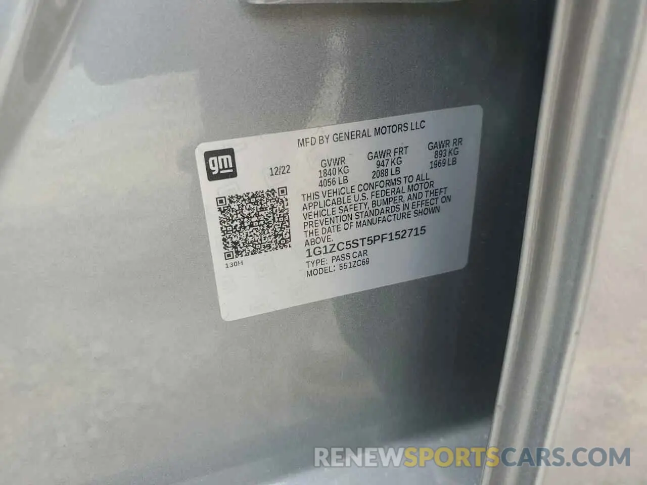 12 Photograph of a damaged car 1G1ZC5ST5PF152715 CHEVROLET MALIBU 2023