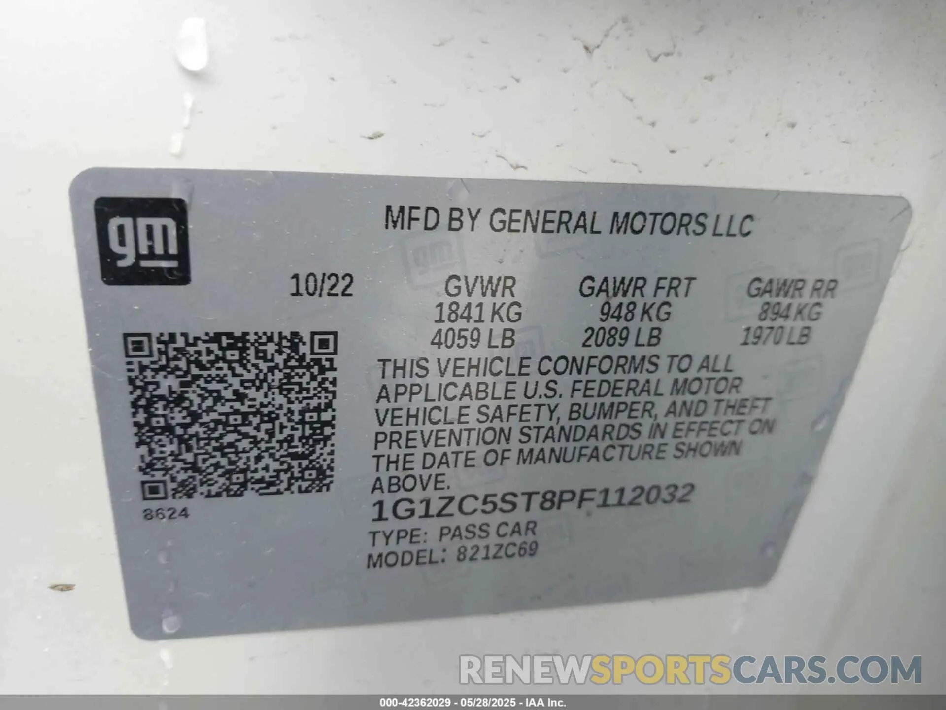9 Photograph of a damaged car 1G1ZC5ST8PF112032 CHEVROLET MALIBU 2023