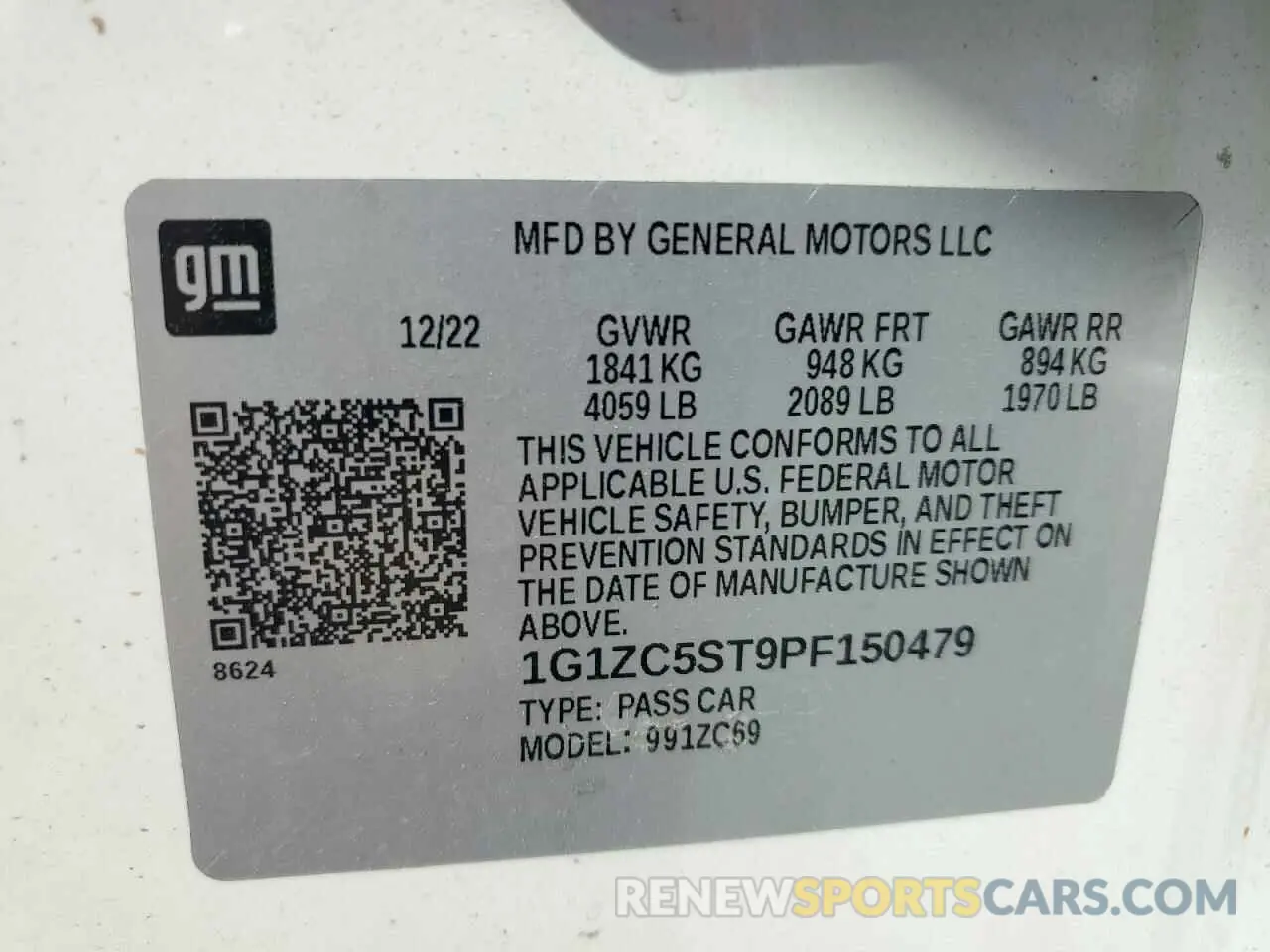 14 Photograph of a damaged car 1G1ZC5ST9PF150479 CHEVROLET MALIBU 2023