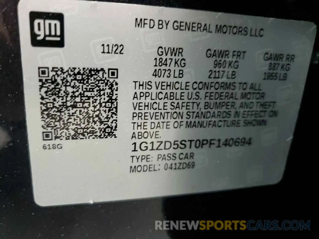 12 Photograph of a damaged car 1G1ZD5ST0PF140694 CHEVROLET MALIBU 2023