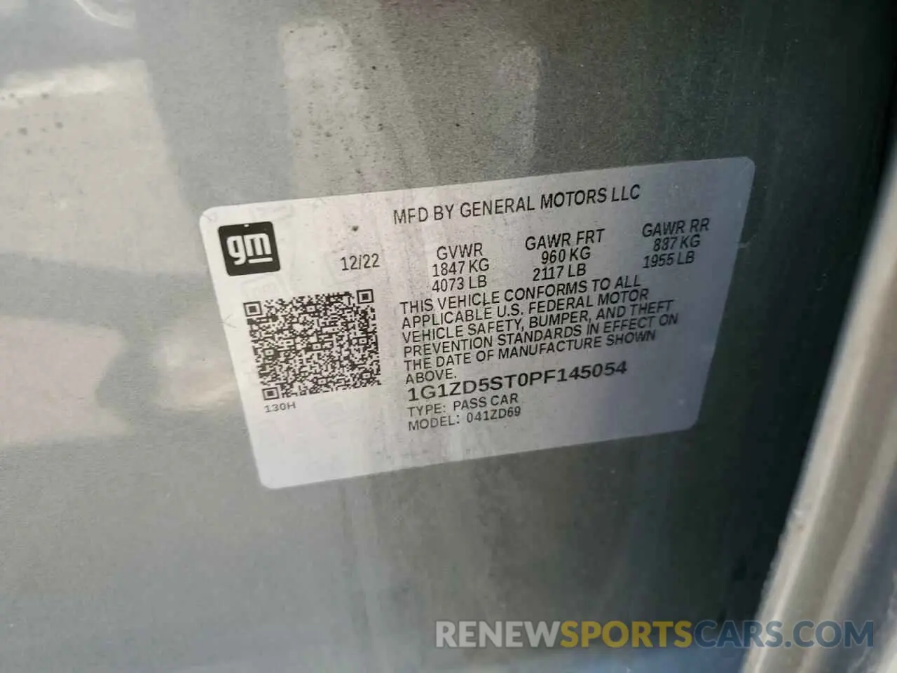 14 Photograph of a damaged car 1G1ZD5ST0PF145054 CHEVROLET MALIBU 2023