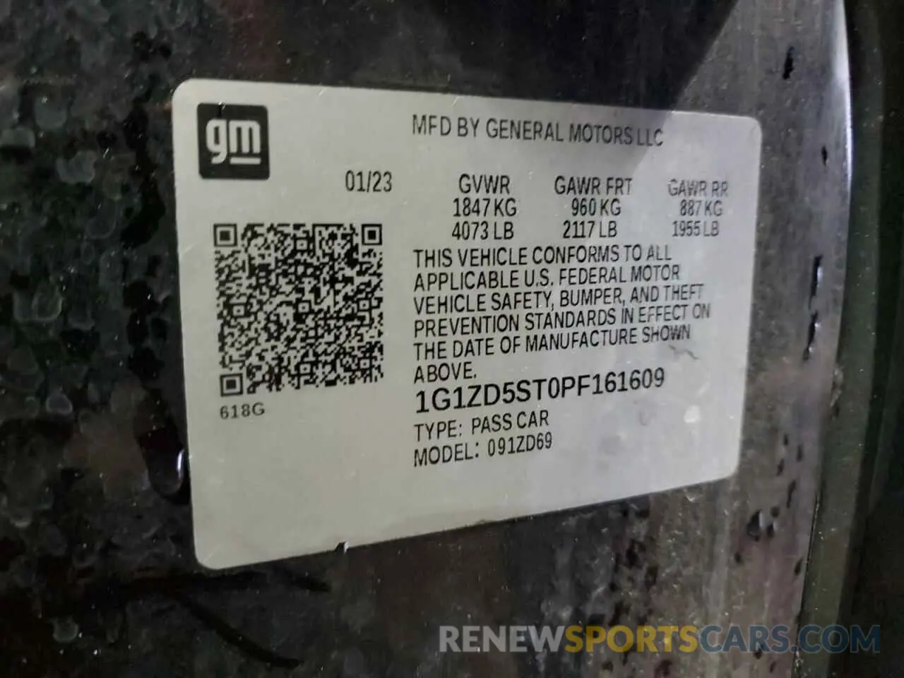 13 Photograph of a damaged car 1G1ZD5ST0PF161609 CHEVROLET MALIBU 2023