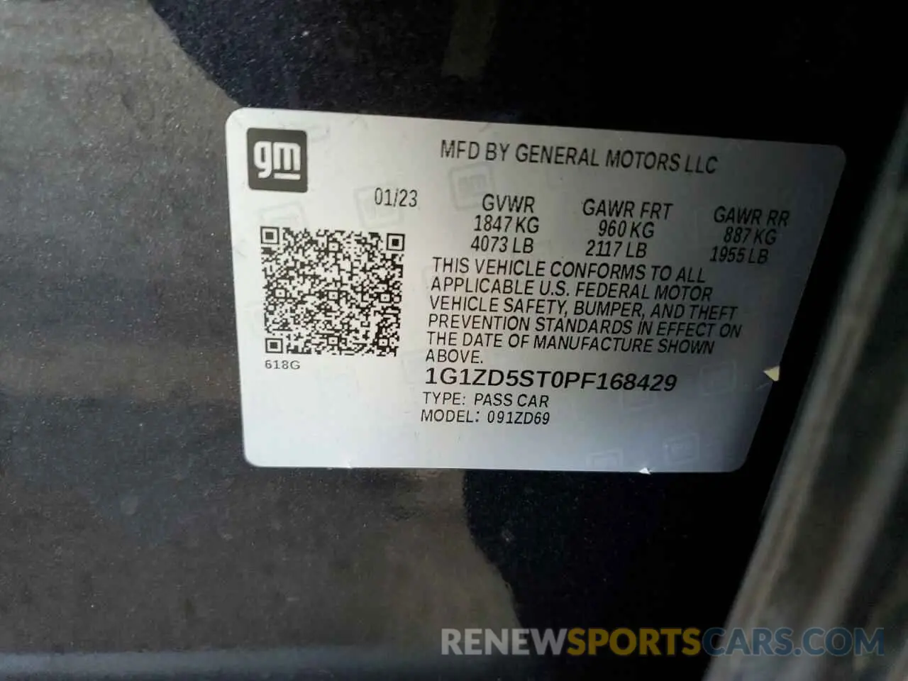 13 Photograph of a damaged car 1G1ZD5ST0PF168429 CHEVROLET MALIBU 2023