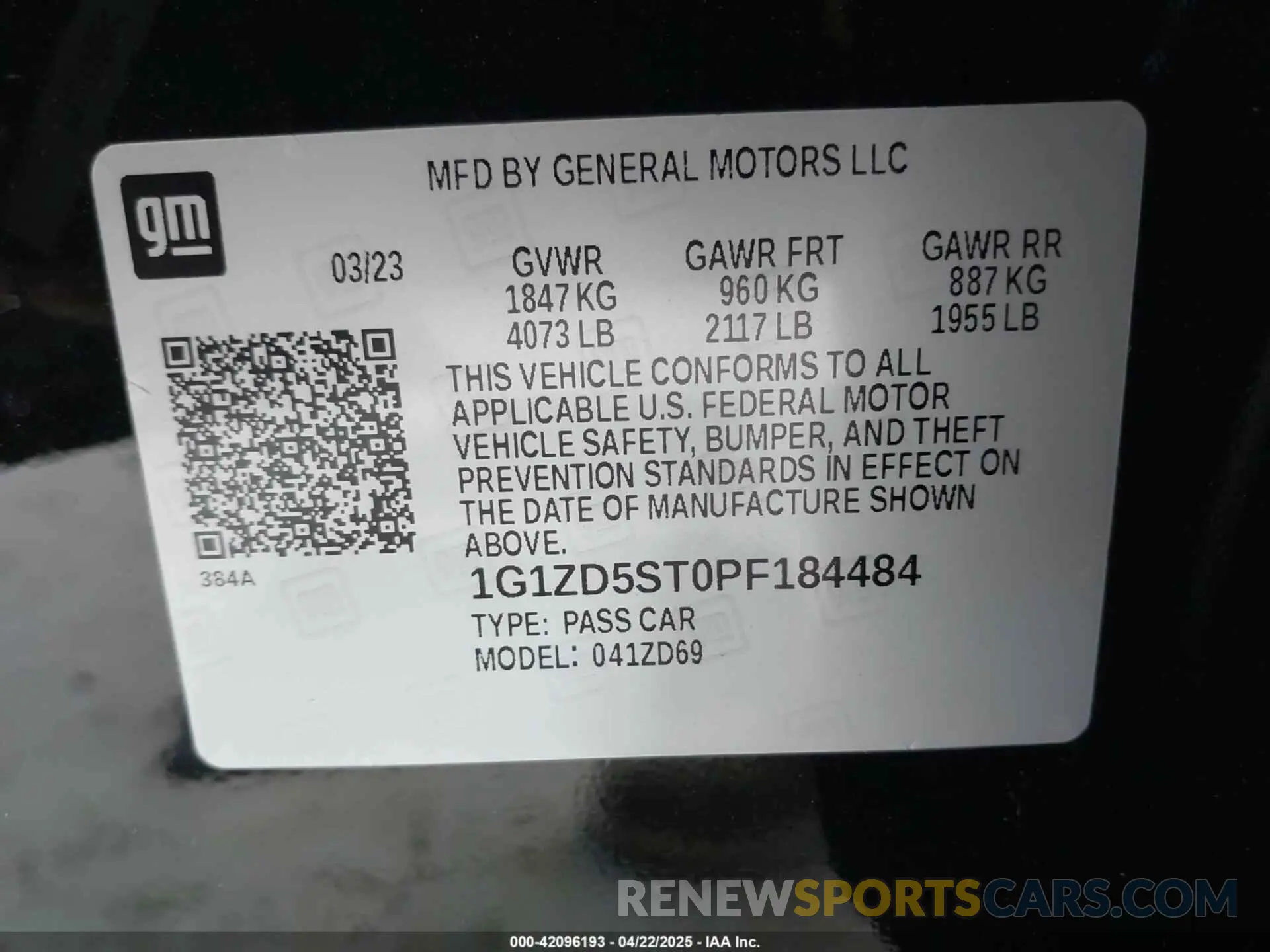9 Photograph of a damaged car 1G1ZD5ST0PF184484 CHEVROLET MALIBU 2023