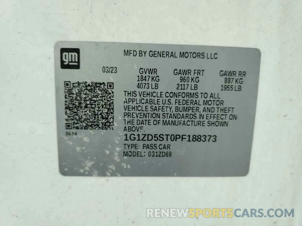 13 Photograph of a damaged car 1G1ZD5ST0PF188373 CHEVROLET MALIBU 2023
