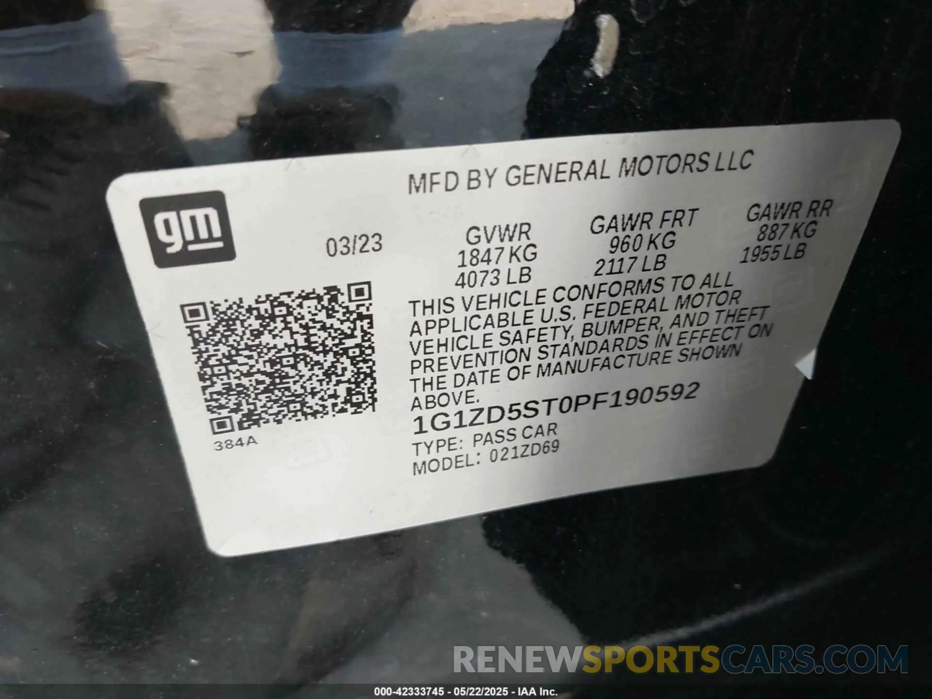 9 Photograph of a damaged car 1G1ZD5ST0PF190592 CHEVROLET MALIBU 2023