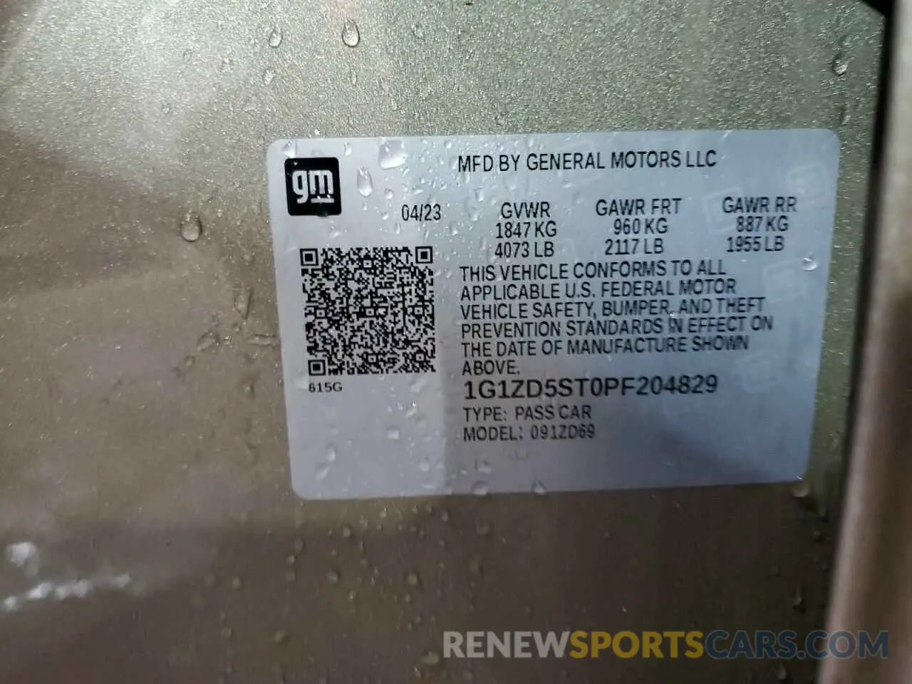 12 Photograph of a damaged car 1G1ZD5ST0PF204829 CHEVROLET MALIBU 2023