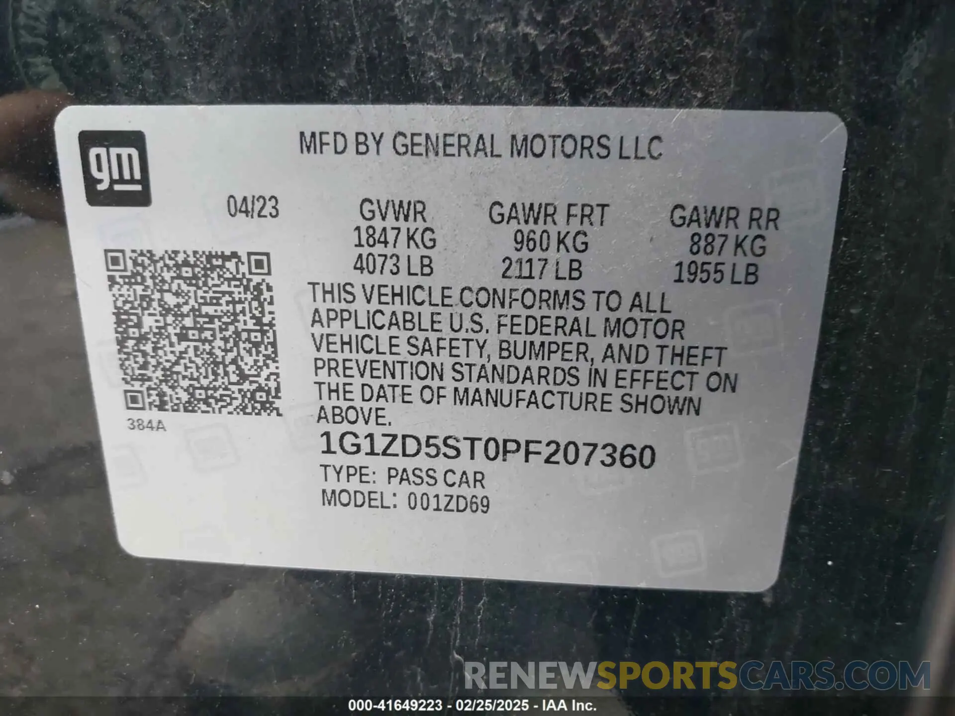 9 Photograph of a damaged car 1G1ZD5ST0PF207360 CHEVROLET MALIBU 2023