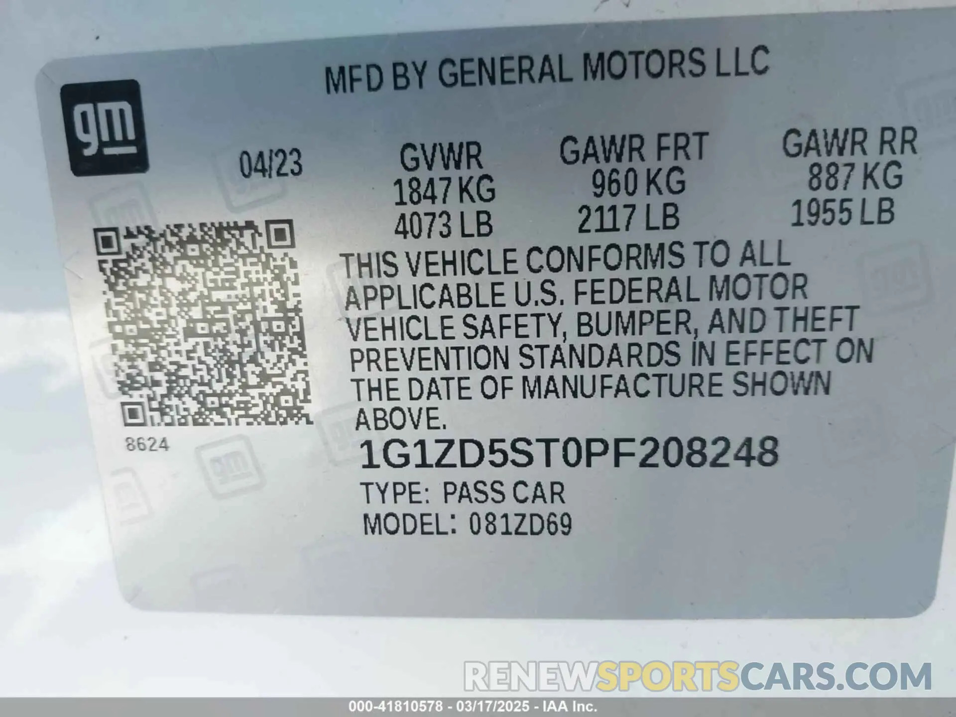 9 Photograph of a damaged car 1G1ZD5ST0PF208248 CHEVROLET MALIBU 2023