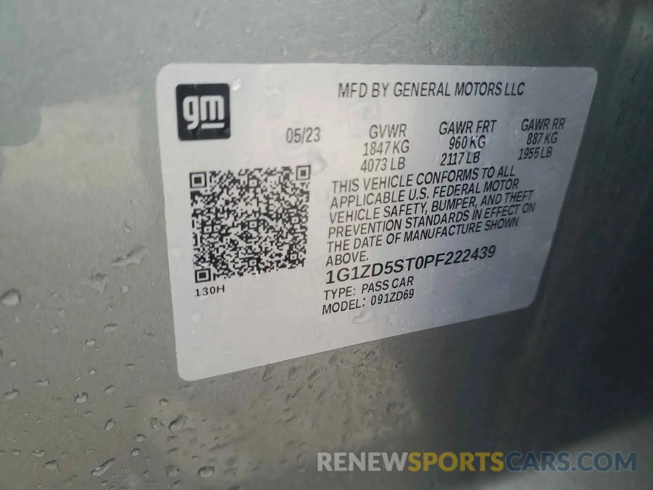 13 Photograph of a damaged car 1G1ZD5ST0PF222439 CHEVROLET MALIBU 2023
