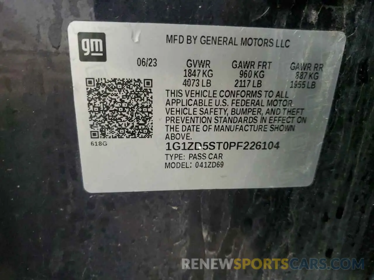 13 Photograph of a damaged car 1G1ZD5ST0PF226104 CHEVROLET MALIBU 2023