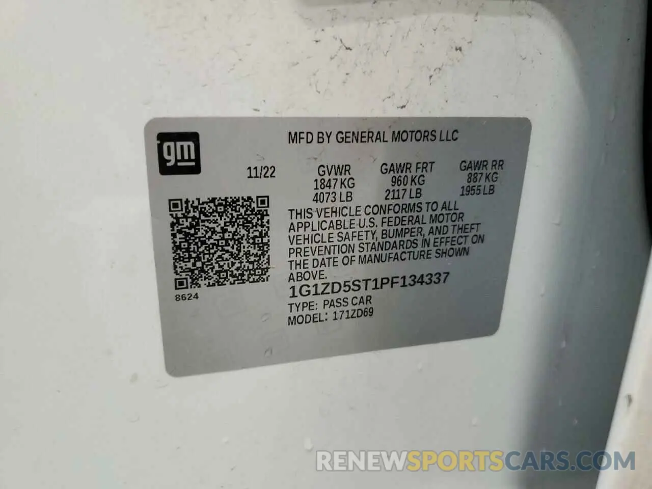 13 Photograph of a damaged car 1G1ZD5ST1PF134337 CHEVROLET MALIBU 2023