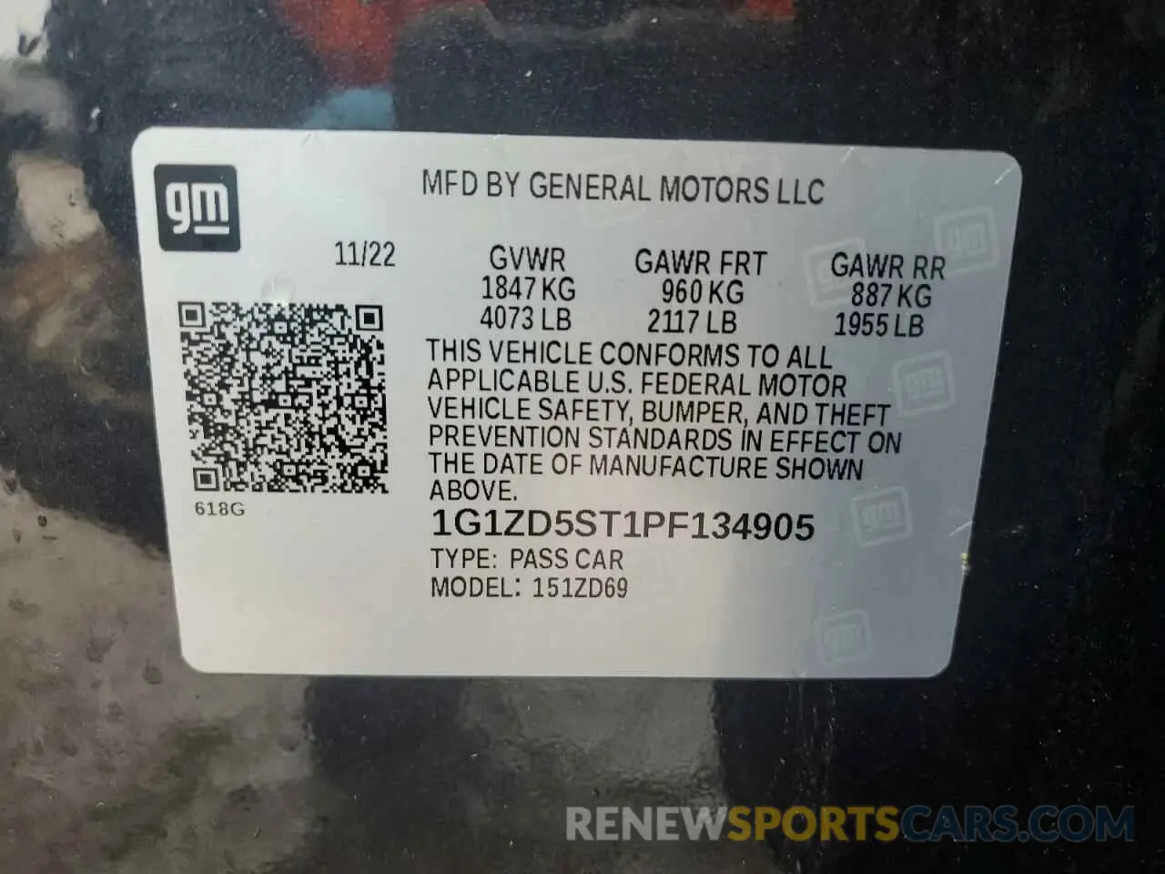 12 Photograph of a damaged car 1G1ZD5ST1PF134905 CHEVROLET MALIBU 2023