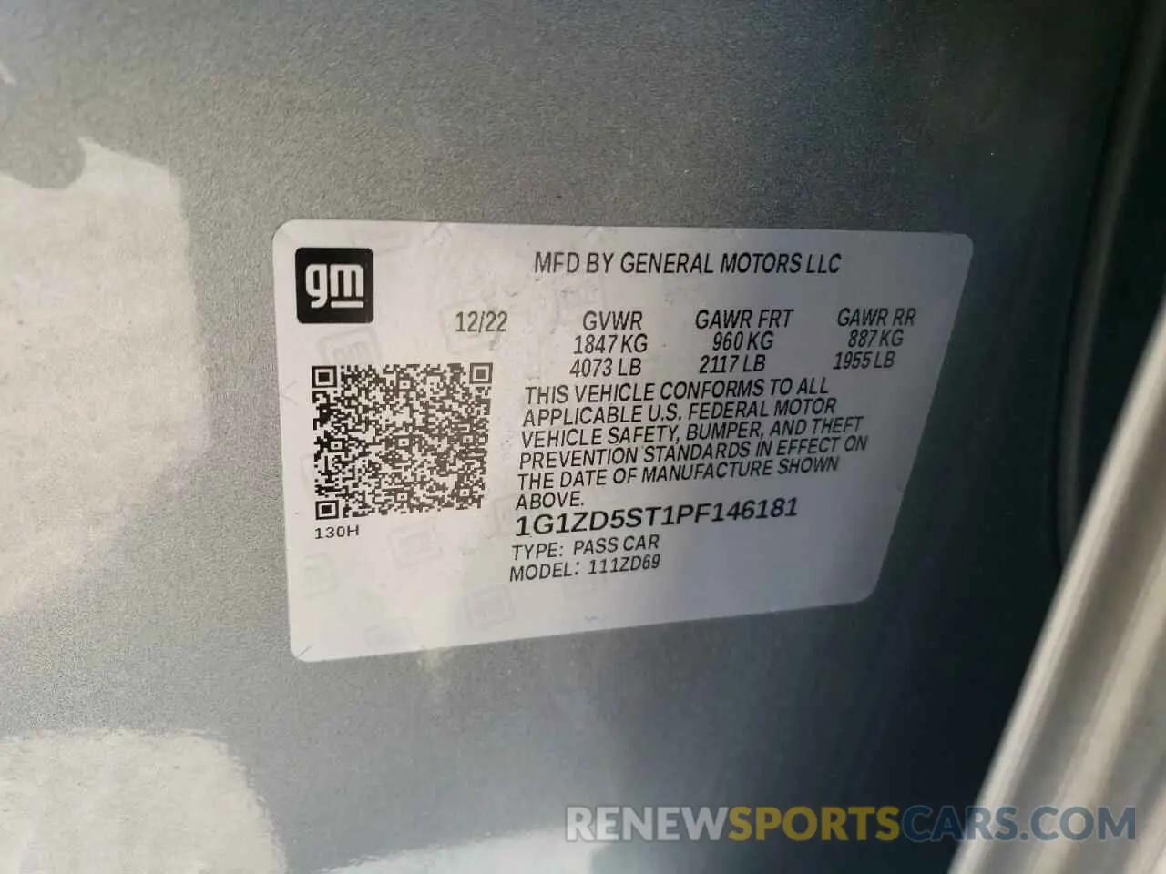 12 Photograph of a damaged car 1G1ZD5ST1PF146181 CHEVROLET MALIBU 2023