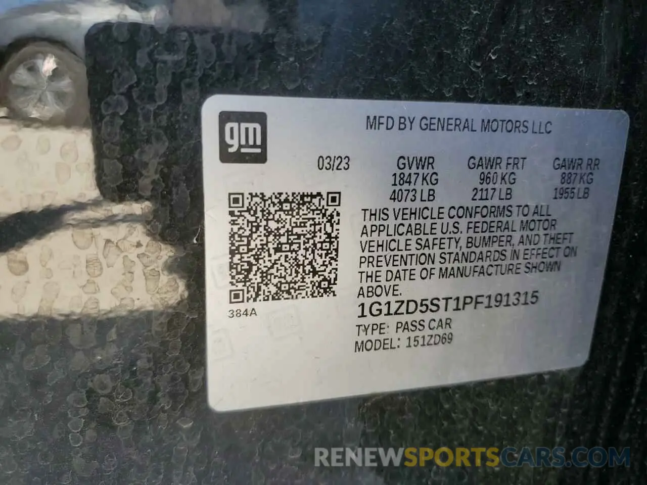14 Photograph of a damaged car 1G1ZD5ST1PF191315 CHEVROLET MALIBU 2023