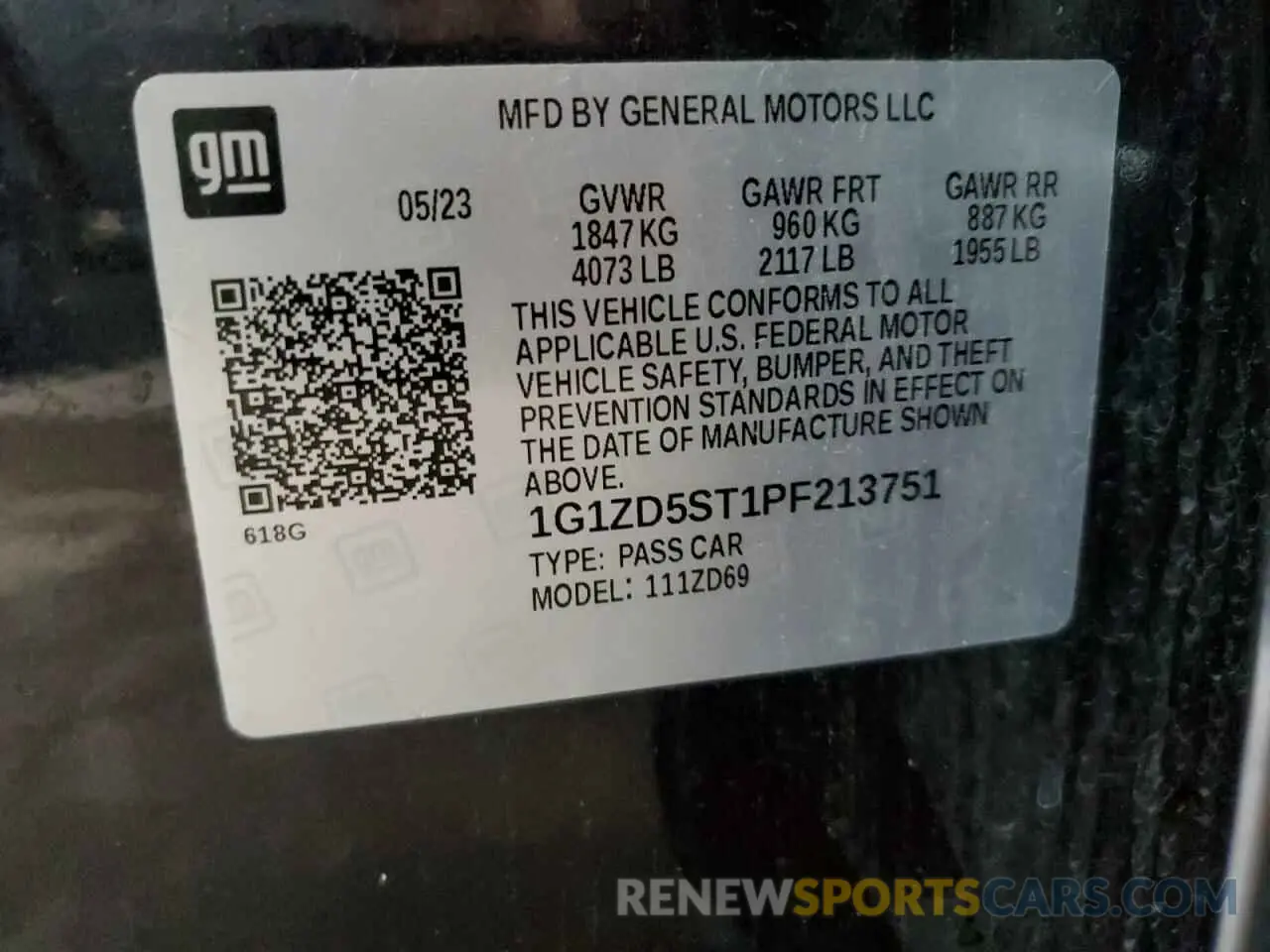 13 Photograph of a damaged car 1G1ZD5ST1PF213751 CHEVROLET MALIBU 2023