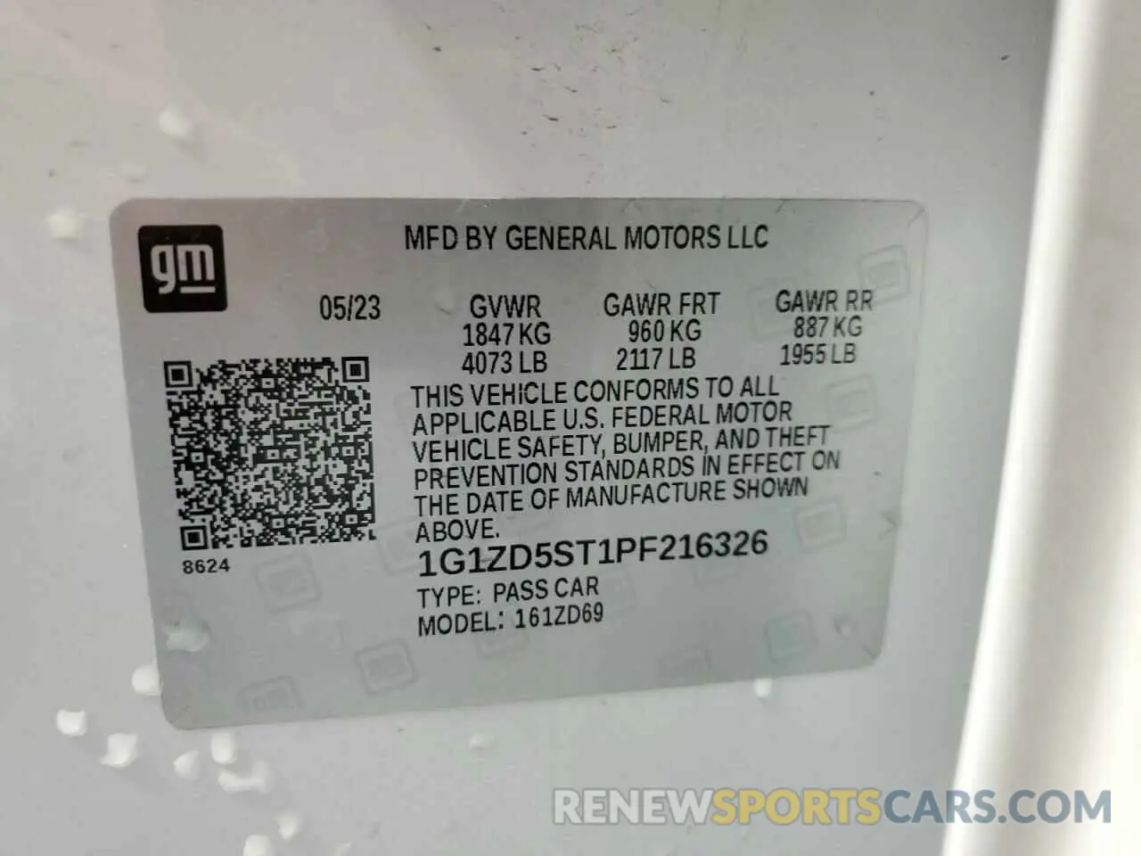 12 Photograph of a damaged car 1G1ZD5ST1PF216326 CHEVROLET MALIBU 2023