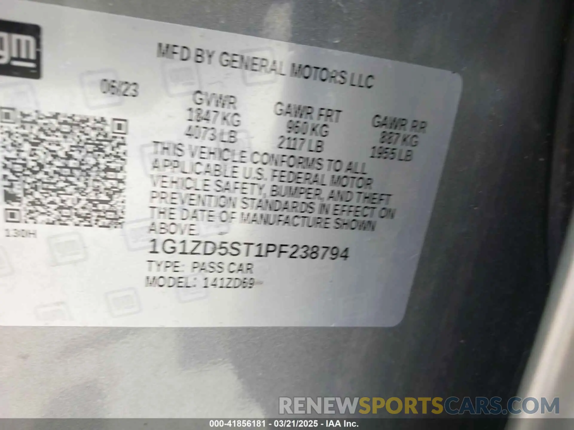 9 Photograph of a damaged car 1G1ZD5ST1PF238794 CHEVROLET MALIBU 2023