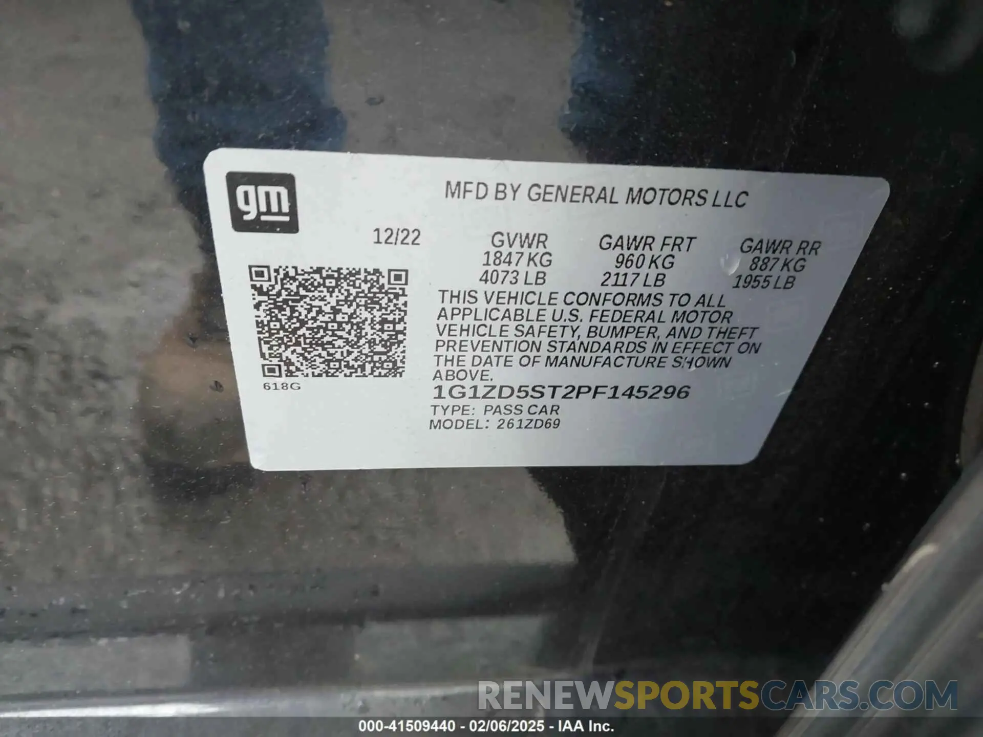9 Photograph of a damaged car 1G1ZD5ST2PF145296 CHEVROLET MALIBU 2023
