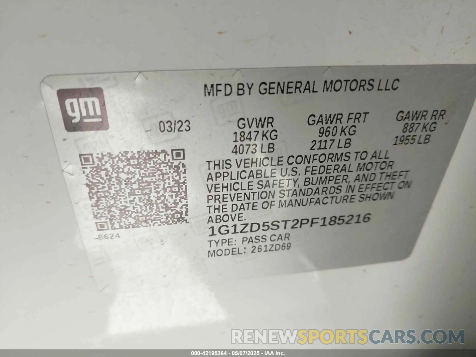 9 Photograph of a damaged car 1G1ZD5ST2PF185216 CHEVROLET MALIBU 2023