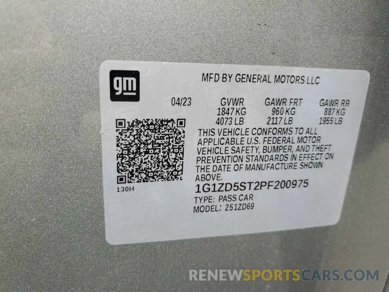 12 Photograph of a damaged car 1G1ZD5ST2PF200975 CHEVROLET MALIBU 2023
