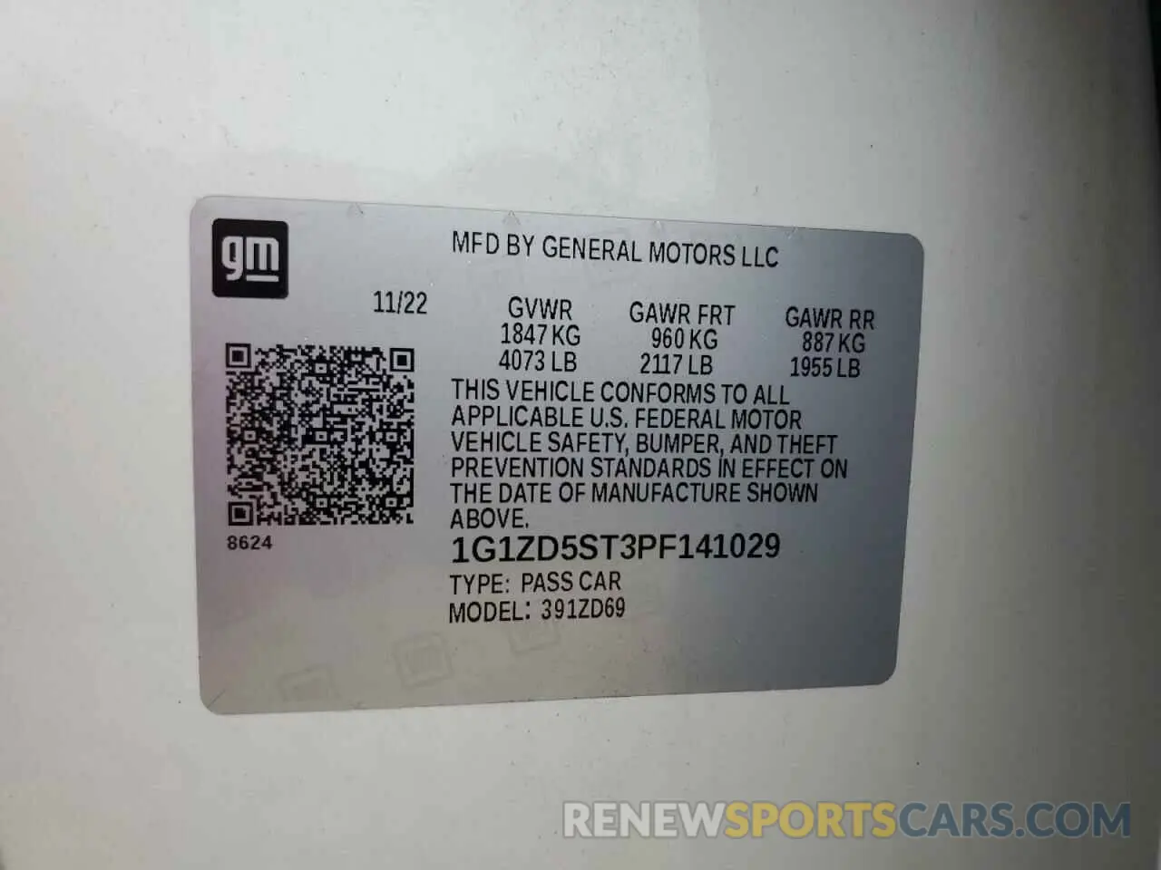 12 Photograph of a damaged car 1G1ZD5ST3PF141029 CHEVROLET MALIBU 2023