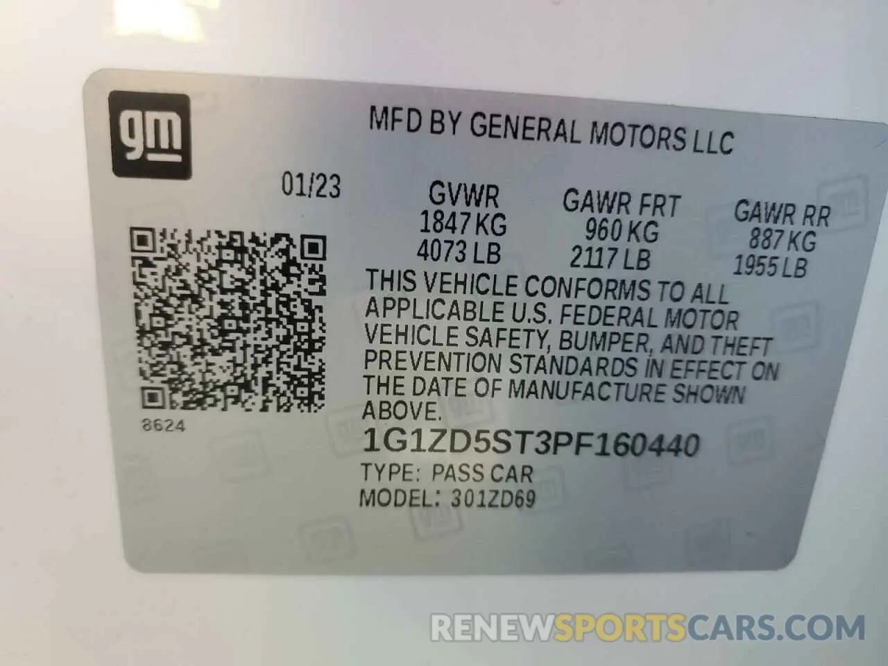12 Photograph of a damaged car 1G1ZD5ST3PF160440 CHEVROLET MALIBU 2023