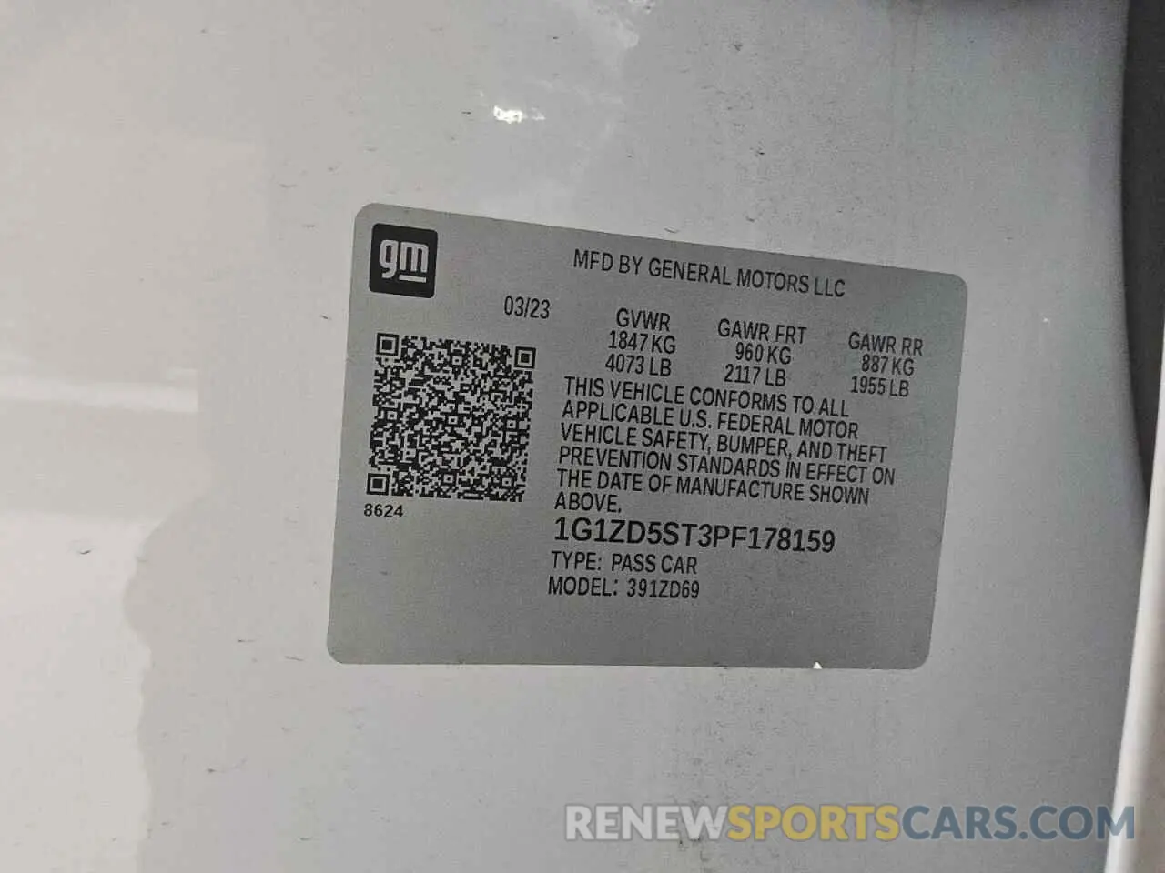 12 Photograph of a damaged car 1G1ZD5ST3PF178159 CHEVROLET MALIBU 2023