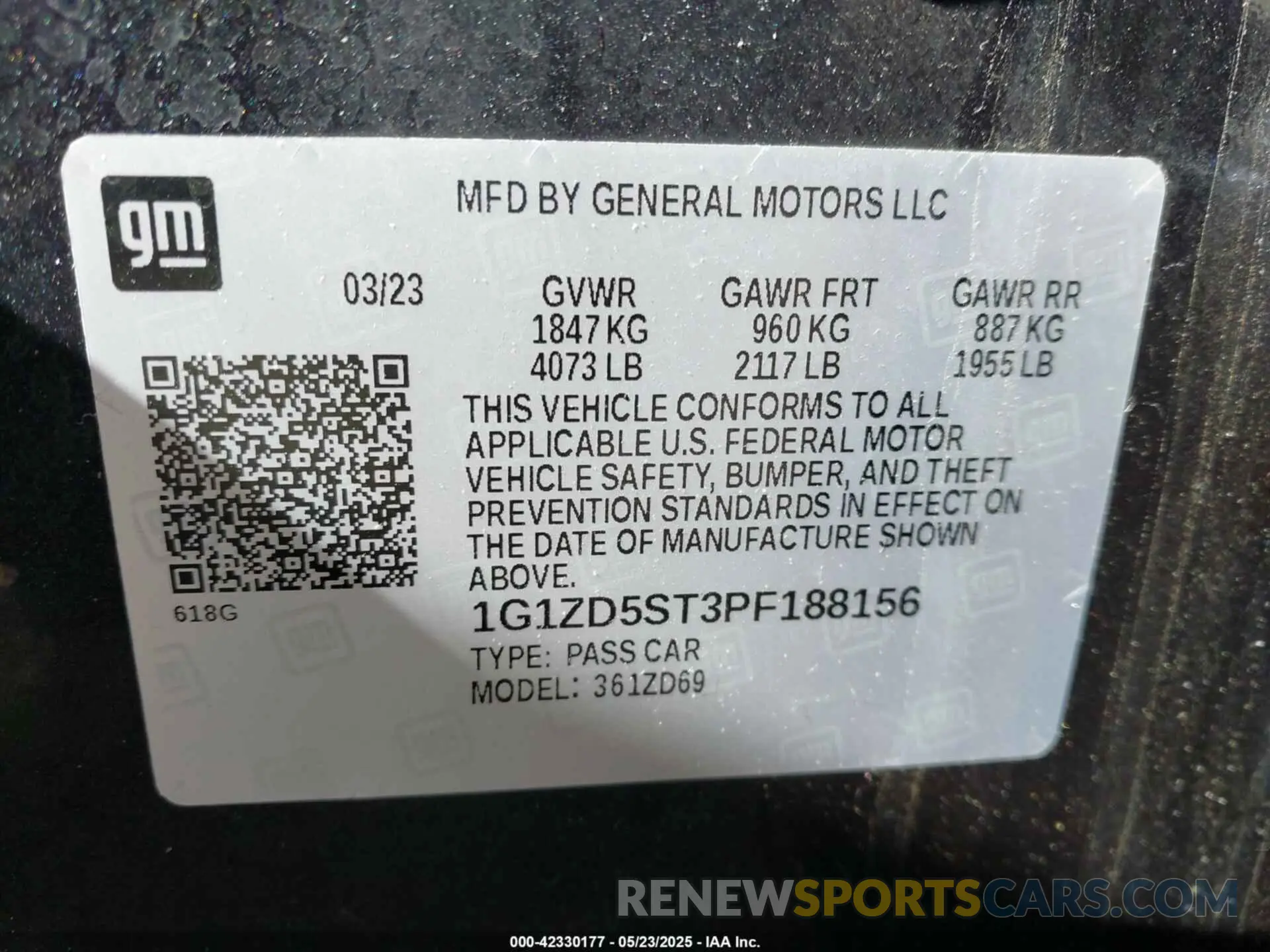 9 Photograph of a damaged car 1G1ZD5ST3PF188156 CHEVROLET MALIBU 2023
