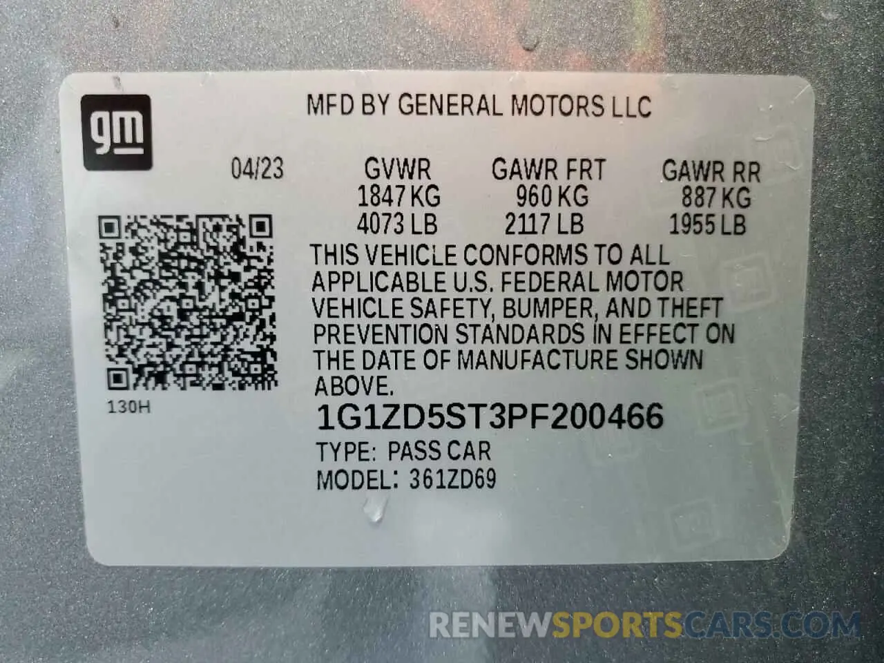 13 Photograph of a damaged car 1G1ZD5ST3PF200466 CHEVROLET MALIBU 2023