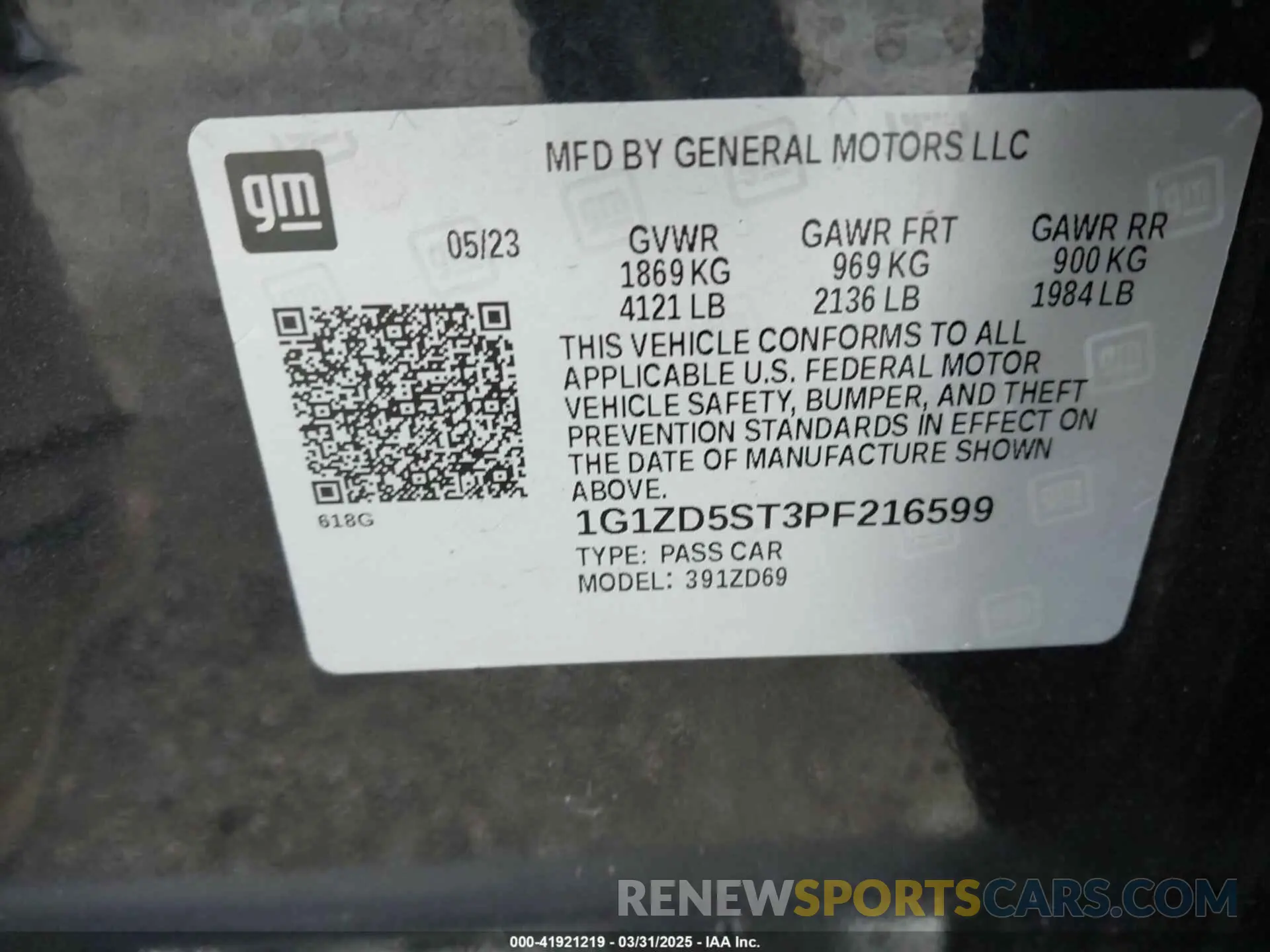 9 Photograph of a damaged car 1G1ZD5ST3PF216599 CHEVROLET MALIBU 2023