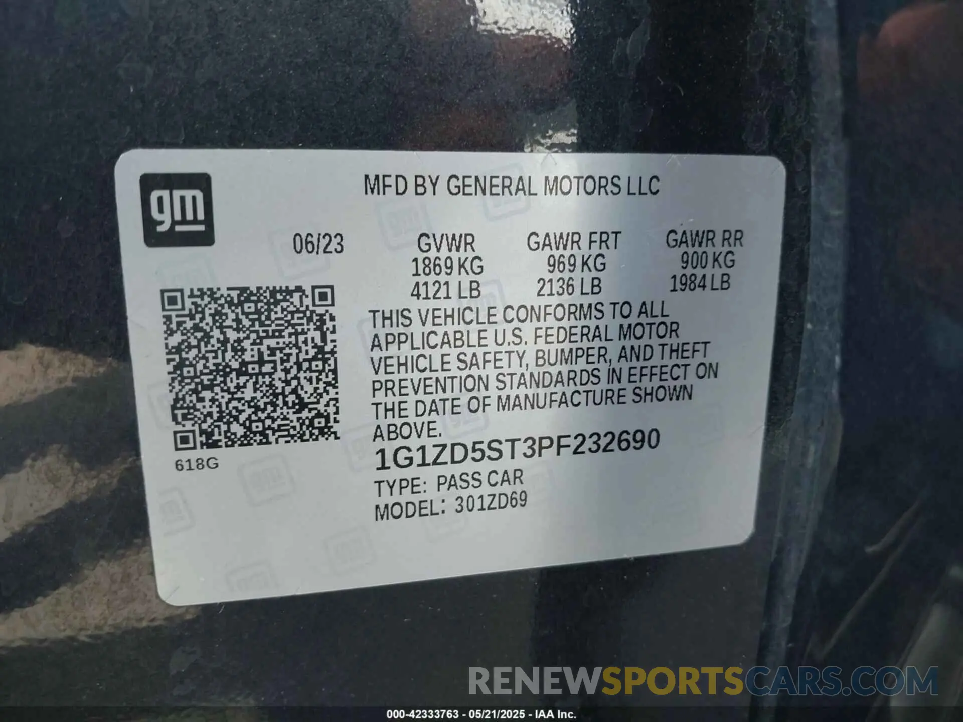 9 Photograph of a damaged car 1G1ZD5ST3PF232690 CHEVROLET MALIBU 2023