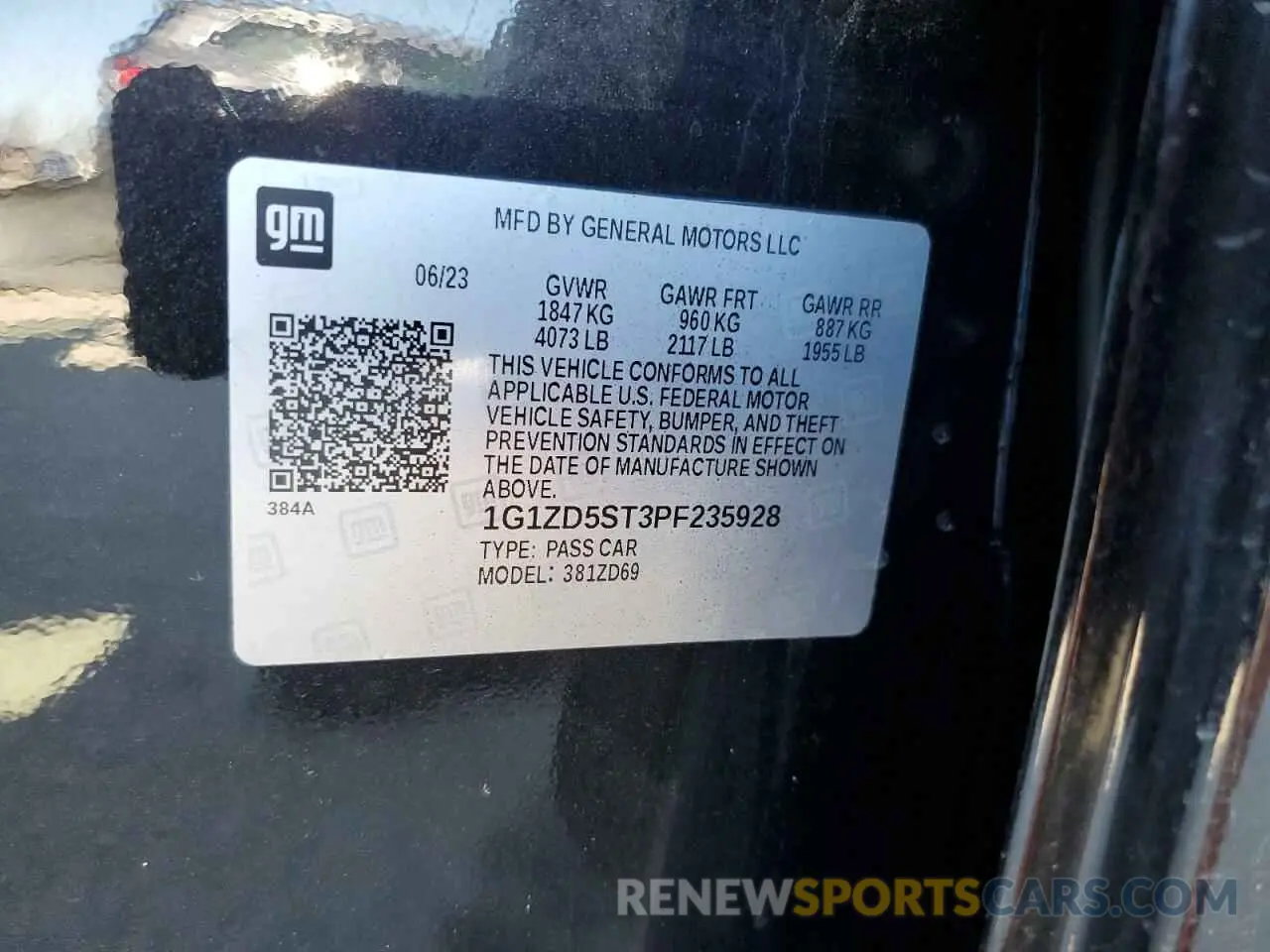 12 Photograph of a damaged car 1G1ZD5ST3PF235928 CHEVROLET MALIBU 2023