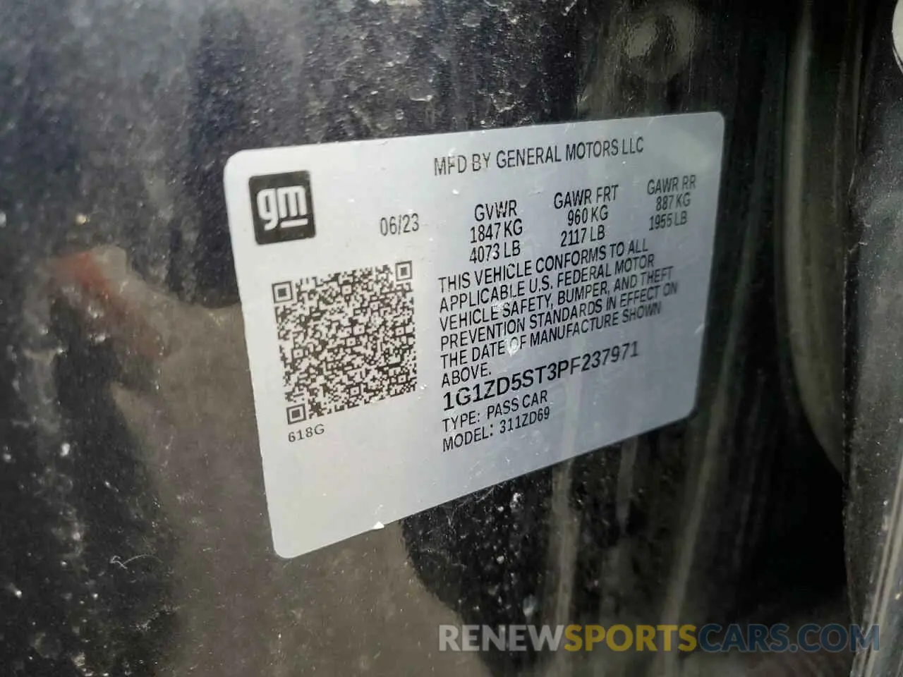 13 Photograph of a damaged car 1G1ZD5ST3PF237971 CHEVROLET MALIBU 2023