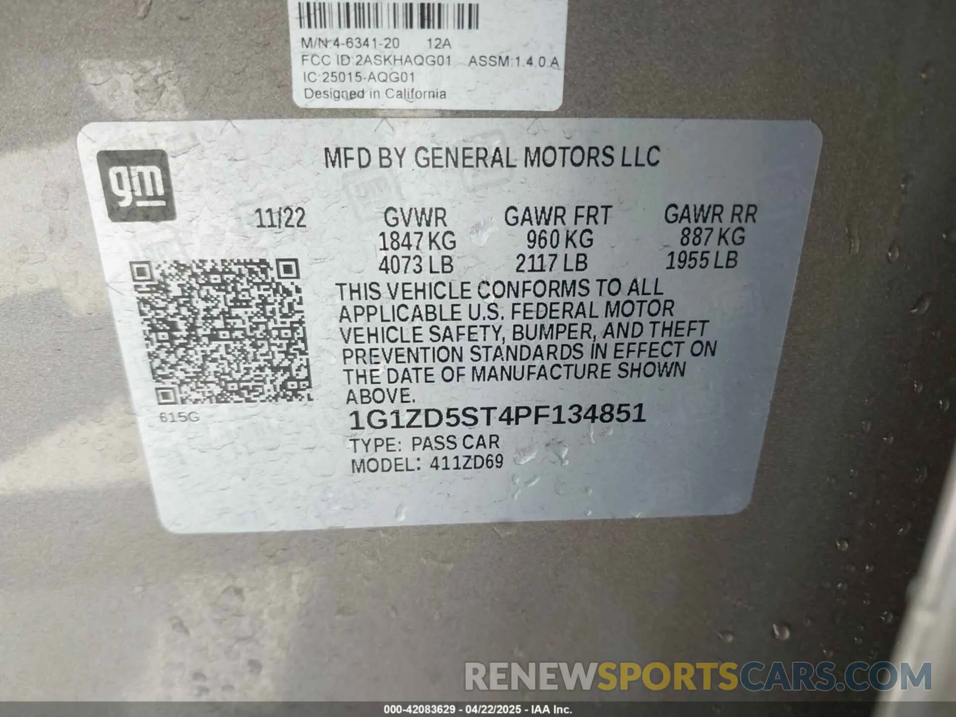 9 Photograph of a damaged car 1G1ZD5ST4PF134851 CHEVROLET MALIBU 2023