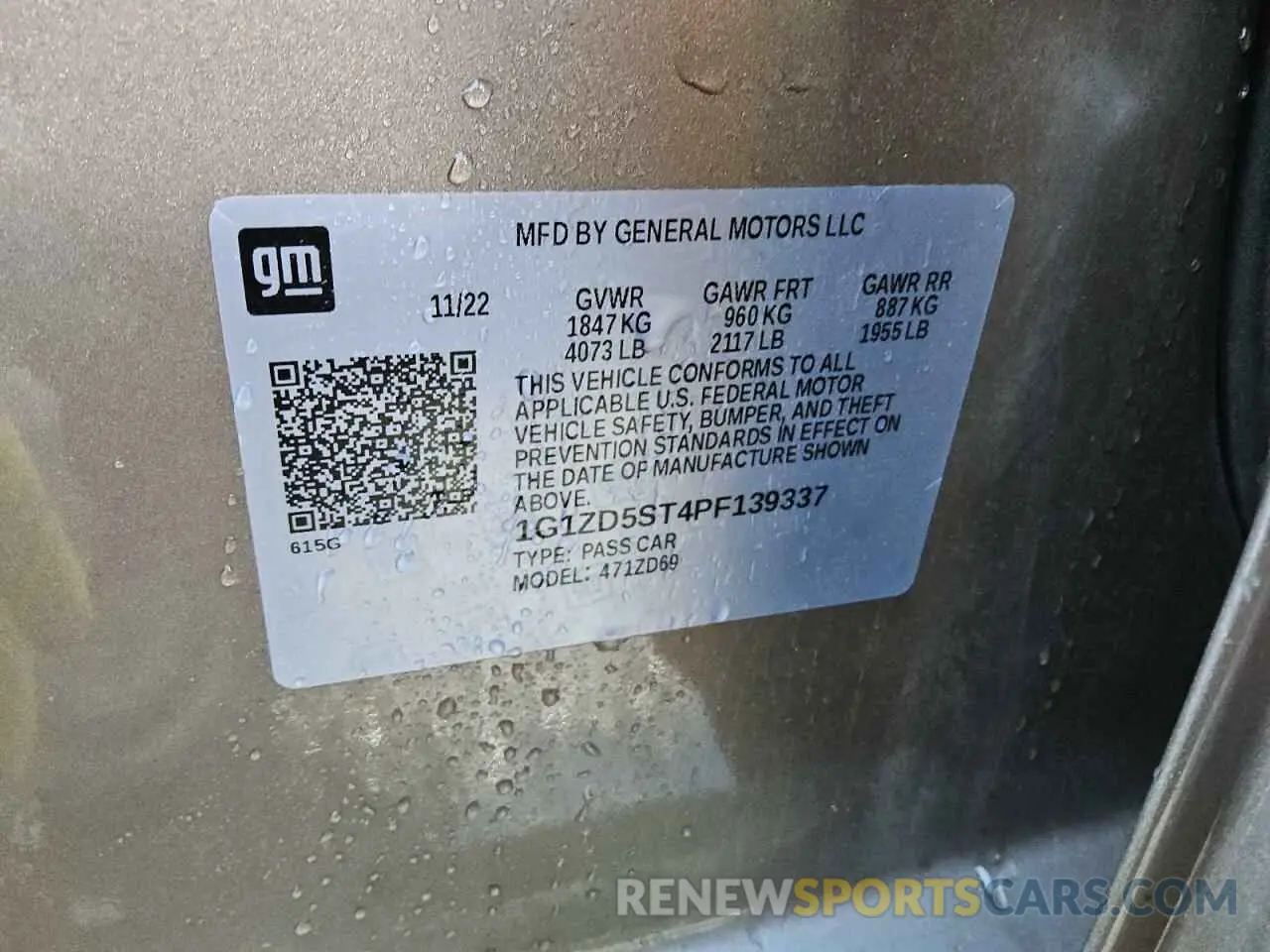 13 Photograph of a damaged car 1G1ZD5ST4PF139337 CHEVROLET MALIBU 2023