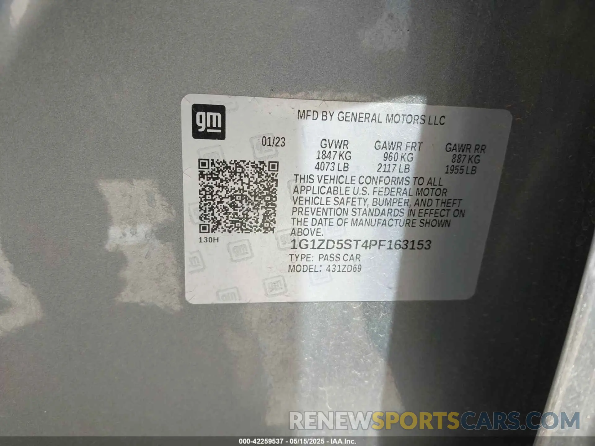 9 Photograph of a damaged car 1G1ZD5ST4PF163153 CHEVROLET MALIBU 2023
